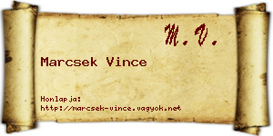 Marcsek Vince névjegykártya